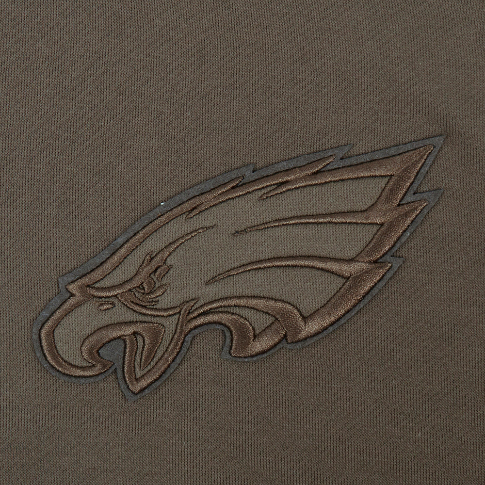 NFL PHILADELPHIA EAGLES NEUTRAL MEN'S DROP SHOULDER PULLOVER HOODIE (DARK TAUPE) - Image 5