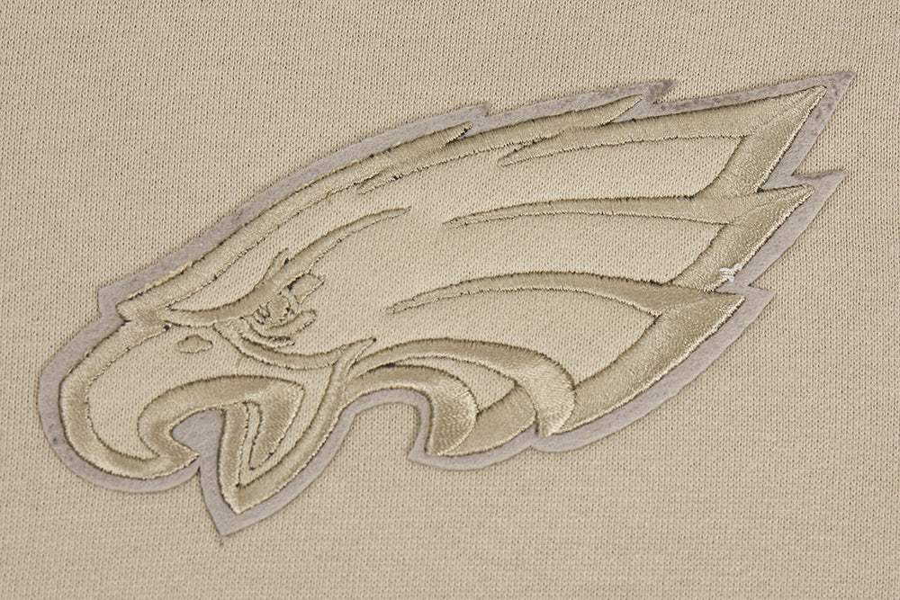 NFL PHILADELPHIA EAGLES NEUTRAL DROP SHOULDER FLEECE PULLOVER HOODIE (TAUPE) - Image 10