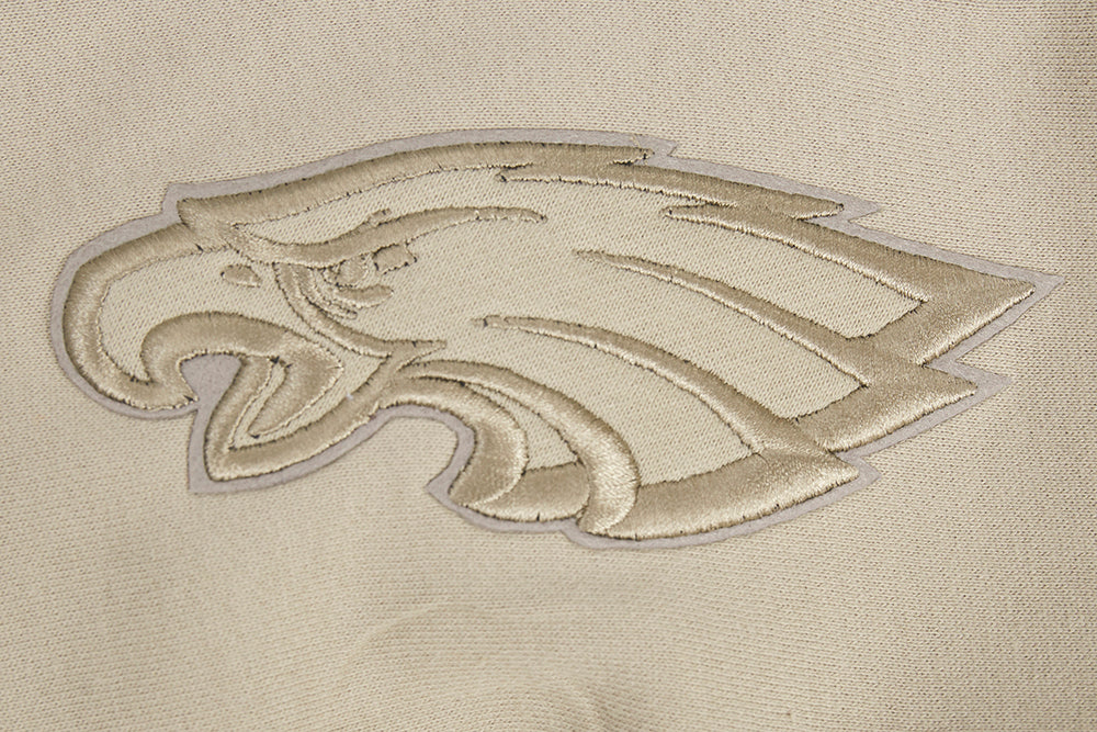 NFL PHILADELPHIA EAGLES NEUTRAL DROP SHOULDER FLEECE PULLOVER HOODIE (TAUPE) - Image 12