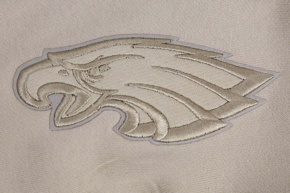 NFL PHILADELPHIA EAGLES NEUTRAL DROP SHOULDER FLEECE PULLOVER HOODIE (TAUPE) - Image 14