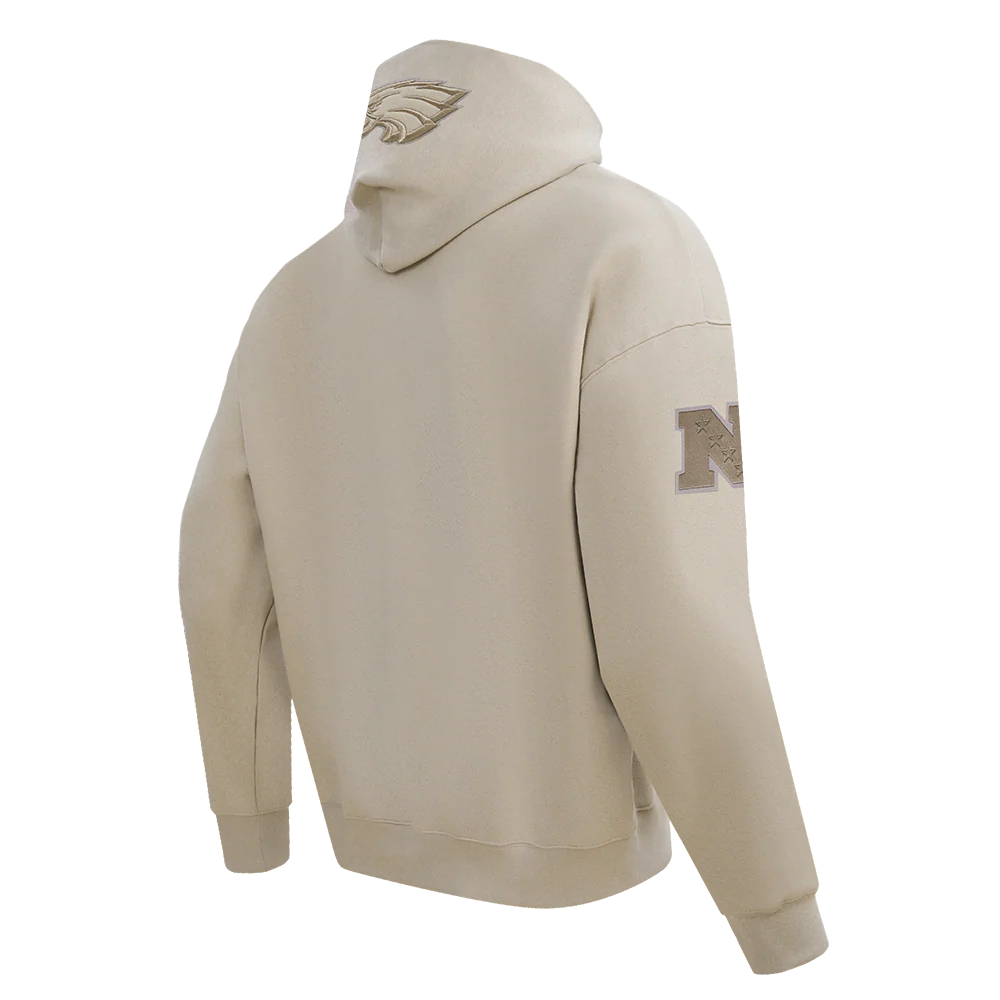 NFL PHILADELPHIA EAGLES NEUTRAL DROP SHOULDER FLEECE PULLOVER HOODIE (TAUPE) - Image 8