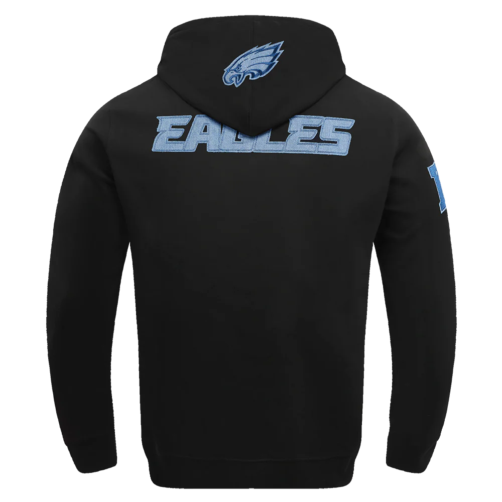 NFL PHILADELPHIA EAGLES VARSITY BLUES MEN'S PULLOVER HOODIE (BLACK) - Image 2