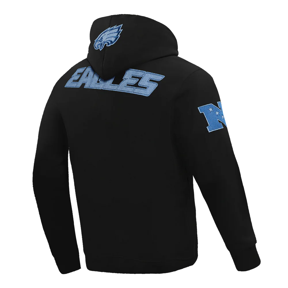 NFL PHILADELPHIA EAGLES VARSITY BLUES MEN'S PULLOVER HOODIE (BLACK) - Image 3