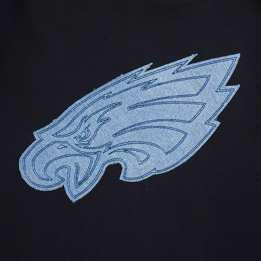 NFL PHILADELPHIA EAGLES VARSITY BLUES MEN'S PULLOVER HOODIE (BLACK) - Image 4