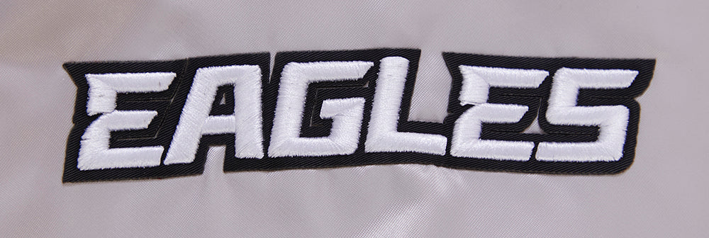 NFL PHILADELPHIA EAGLES BIG LOGO NO FILL MEN'S SATIN JACKET (SILVER) - Image 5