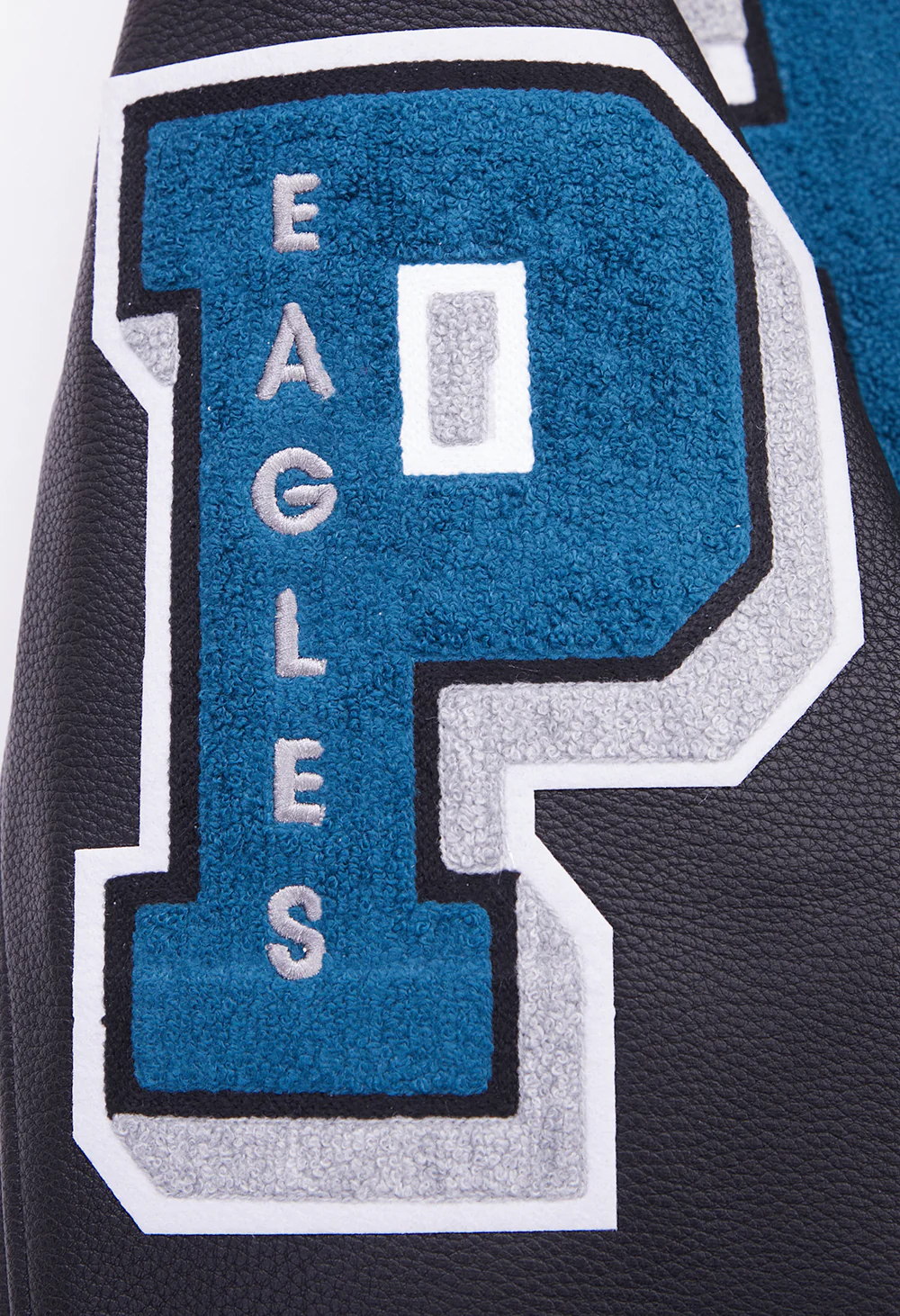 NFL PHILADELPHIA EAGLES MASHUP MEN'S RIB WOOL VARSITY JACKET (BLACK) - Image 5