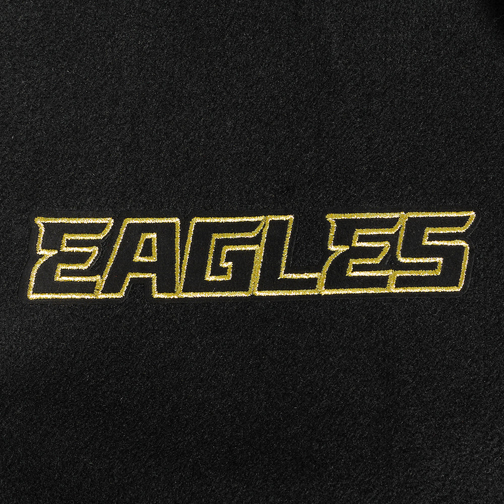 NFL PHILADELPHIA EAGLES BLACK & GOLD MEN'S WOOL VARSITY JACKET (JET BLACK) - Image 7