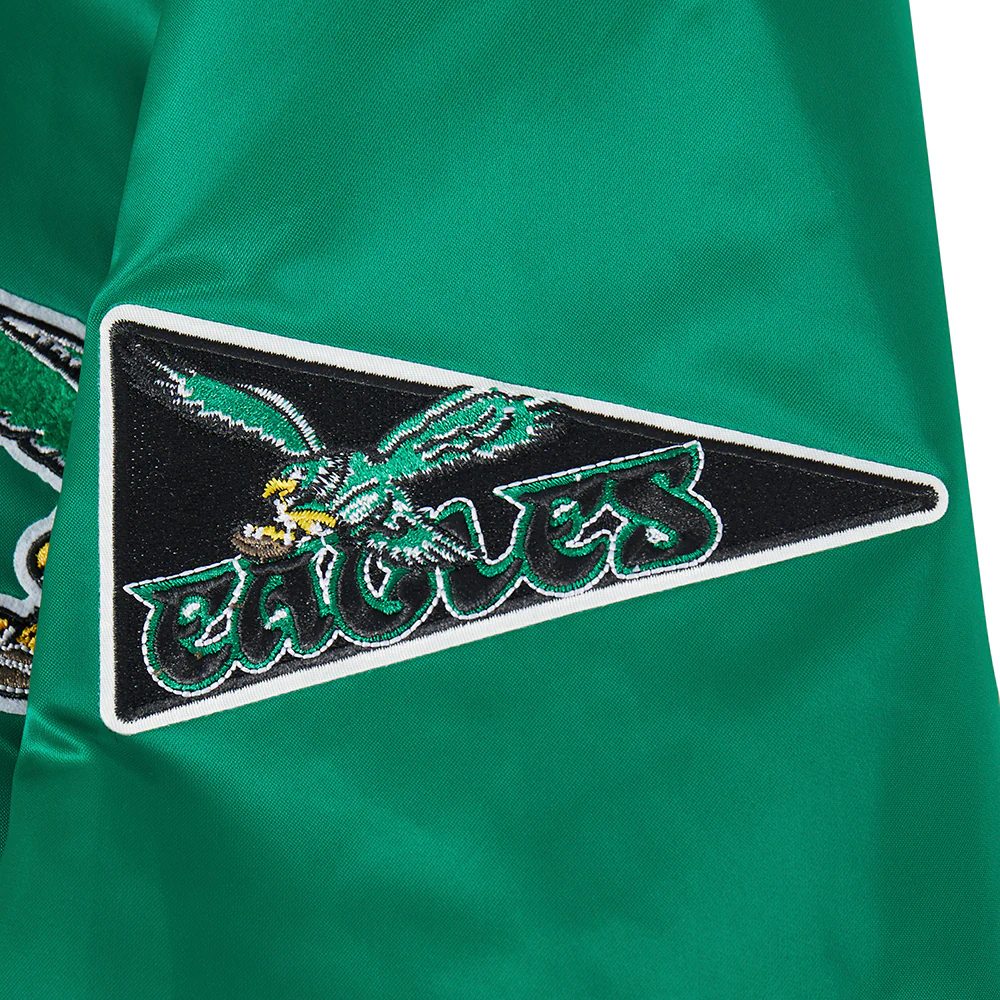 NFL PHILADELPHIA EAGLES BEST OF MEN'S RIB SATIN JACKET (KELLY GREEN) - Image 10