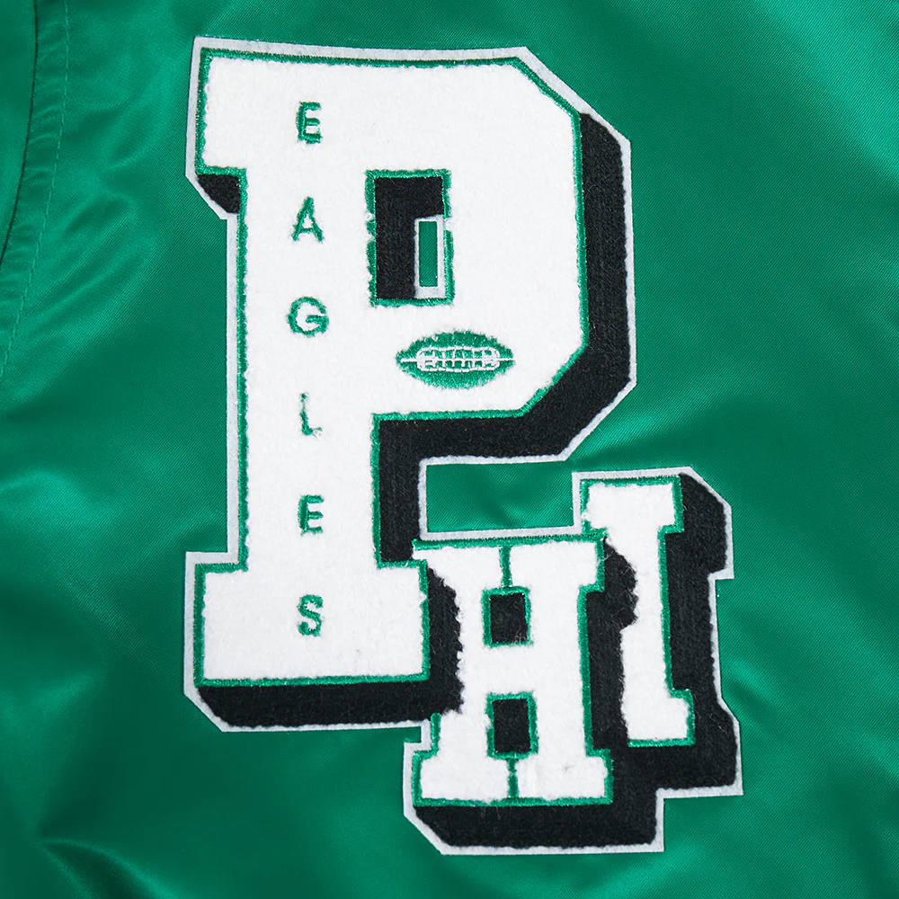 NFL PHILADELPHIA EAGLES BEST OF MEN'S RIB SATIN JACKET (KELLY GREEN) - Image 14