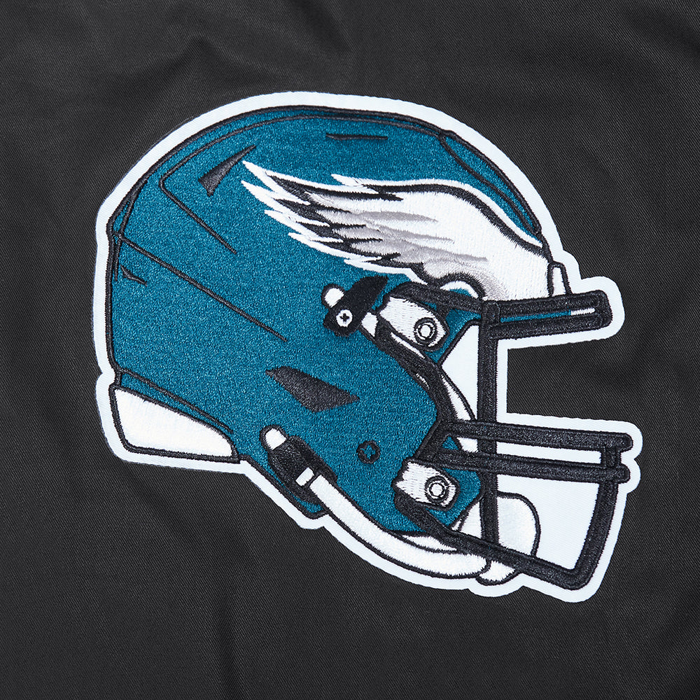 NFL PHILADELPHIA EAGLES LIVING LARGE MEN'S TWILL JACKET (BLACK) - Image 5