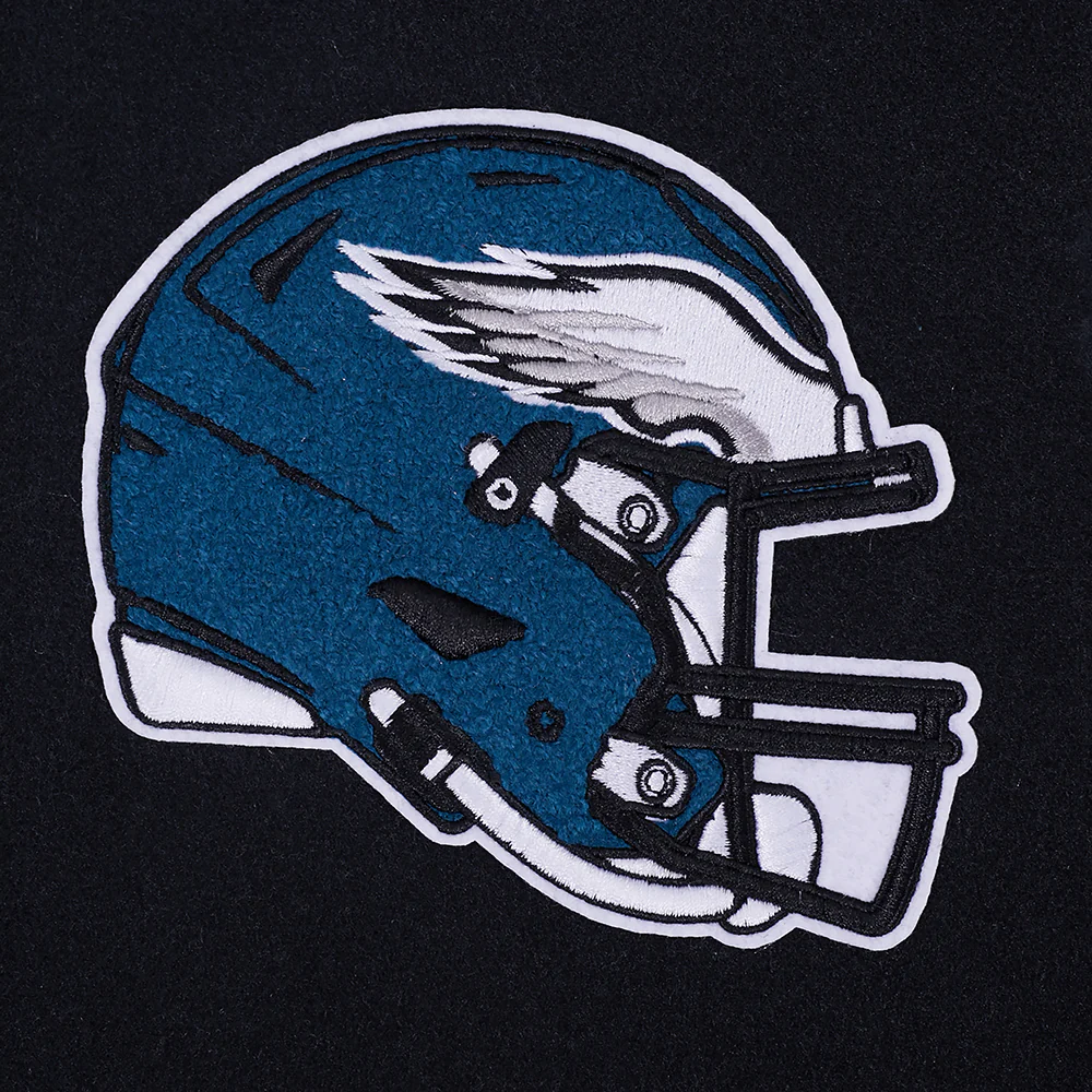 NFL PHILADELPHIA EAGLES DAY ONE MEN'S VARSITY JACKET (BLACK/WHITE) - Image 10