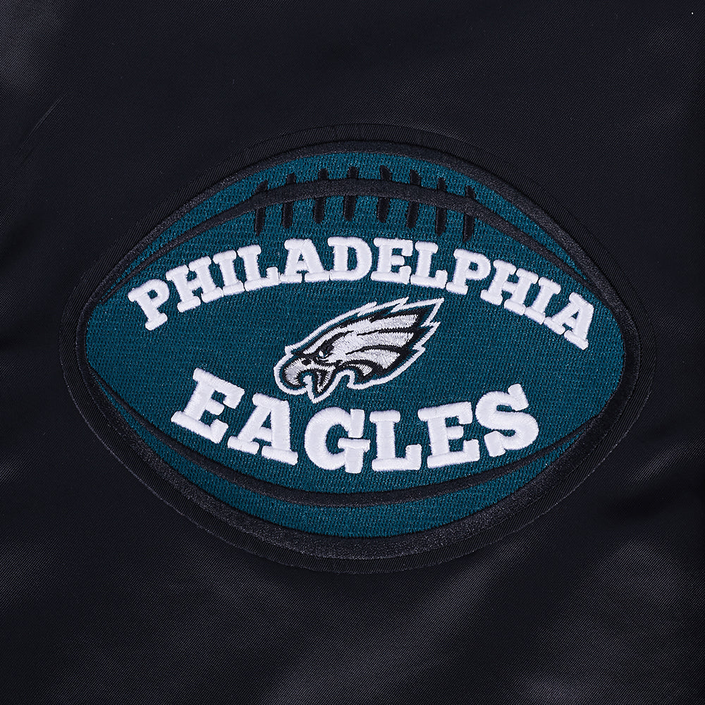 NFL PHILADELPHIA EAGLES DAY ONE MEN'S SATIN JACKET (BLACK) - Image 7
