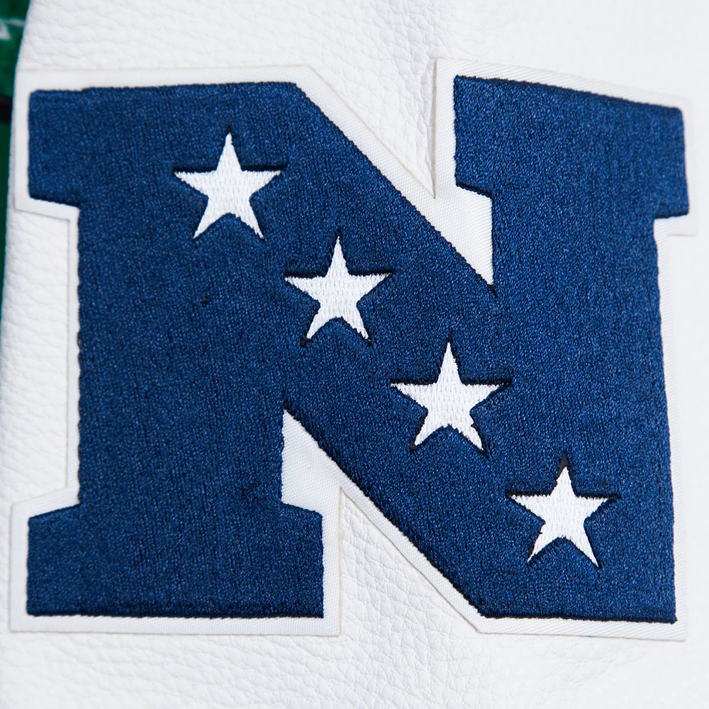 NFL PHILADELPHIA EAGLES RETRO CLASSIC MEN'S RIB WOOL VARSITY JACKET (KELLY GREEN/ WHITE) - Image 9