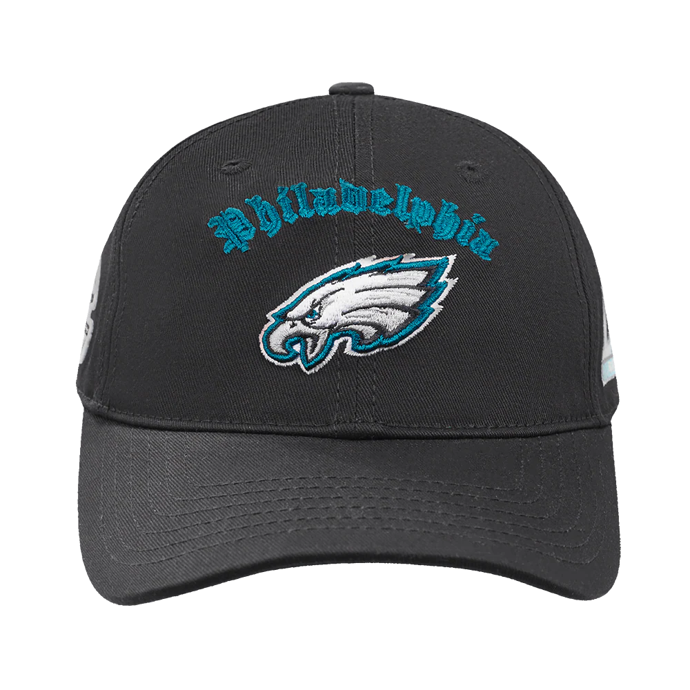 NFL PHILADELPHIA EAGLES OLD ENGLISH MEN'S DAD HAT (BLACK)