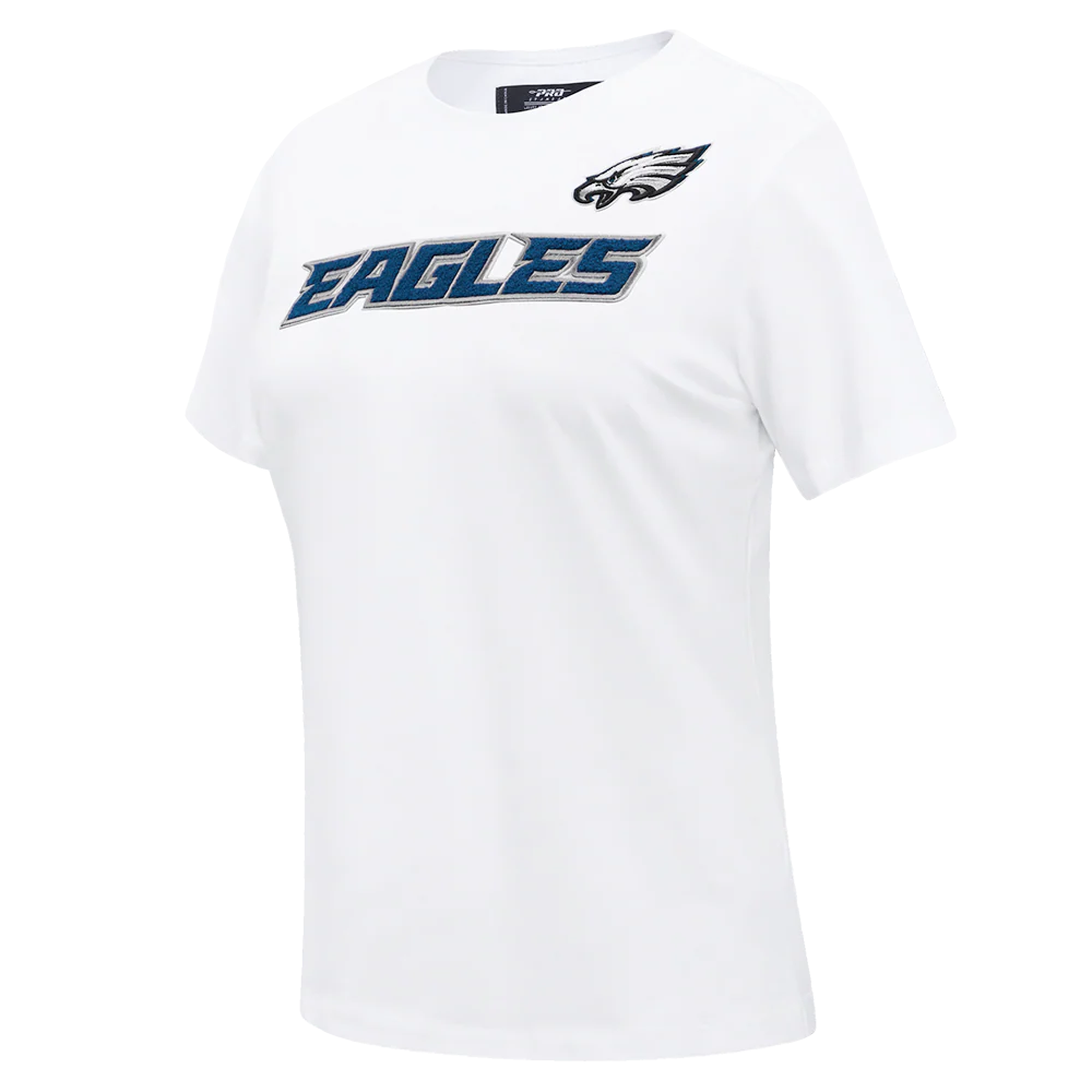 NFL PHILADELPHIA EAGLES CLASSIC SHORT SLEEVE WOMEN'S SINGLE JERSEY SLIM FIT TEE (WHITE) - Image 2