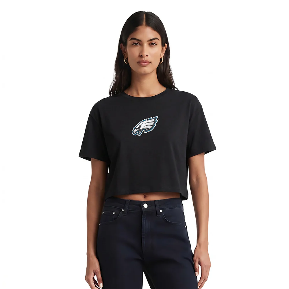 NFL PHILADELPHIA EAGLES WINGSPAN WOMEN'S SJ BOXY TEE (BLACK) - Image 2