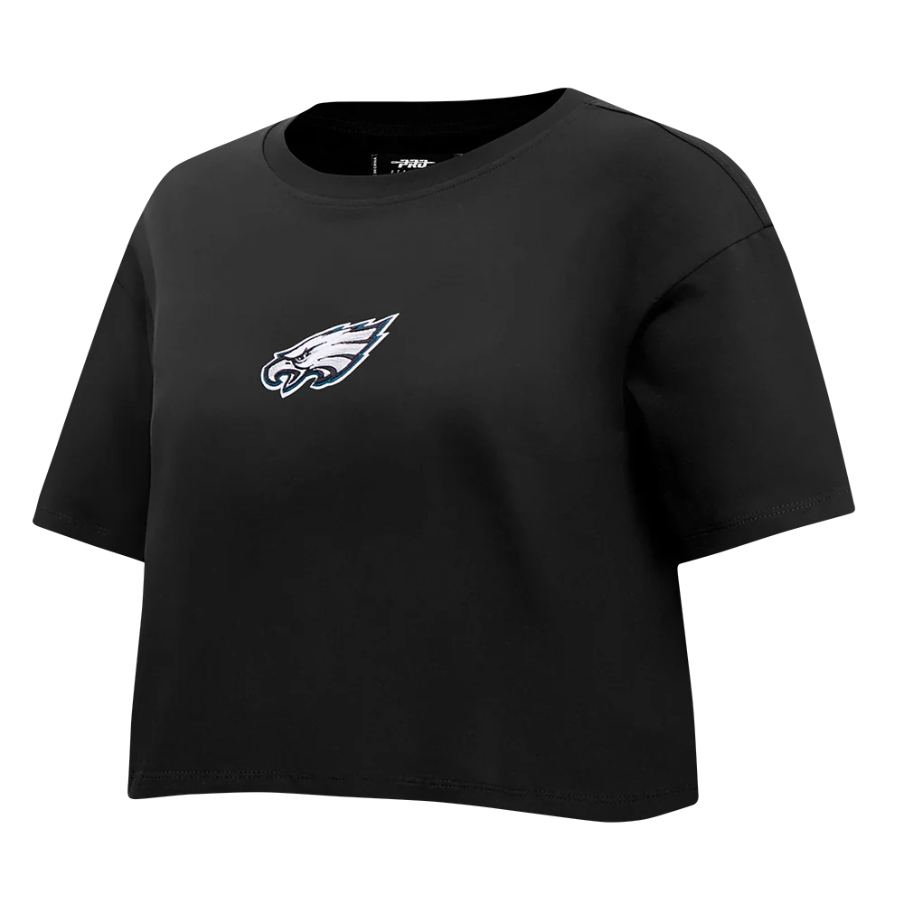 NFL PHILADELPHIA EAGLES WINGSPAN WOMEN'S SJ BOXY TEE (BLACK) - Image 4