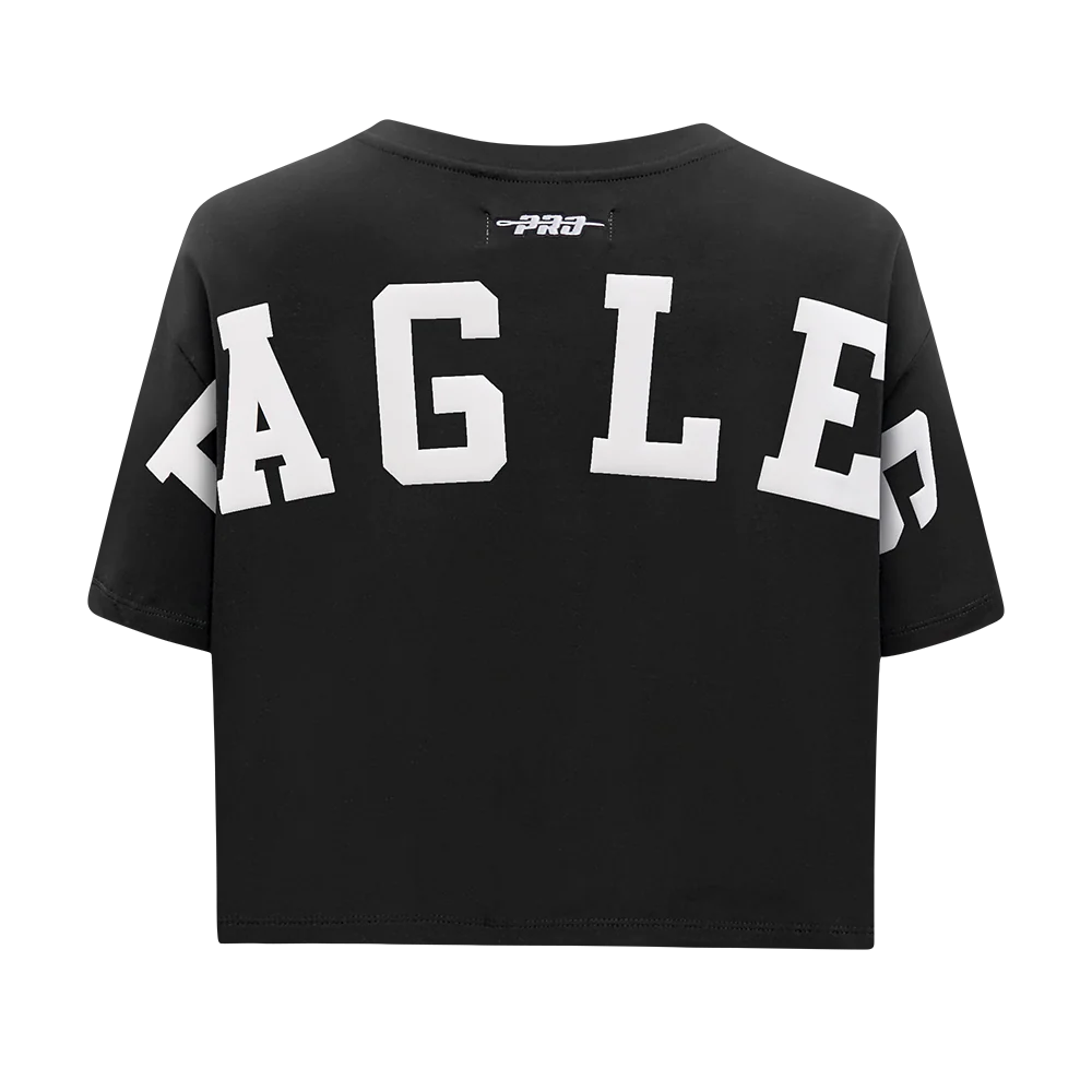 NFL PHILADELPHIA EAGLES WINGSPAN WOMEN'S SJ BOXY TEE (BLACK) - Image 5