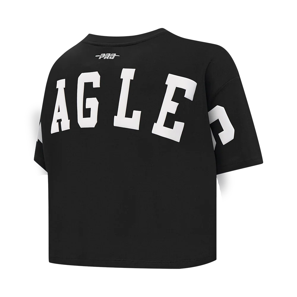 NFL PHILADELPHIA EAGLES WINGSPAN WOMEN'S SJ BOXY TEE (BLACK) - Image 6