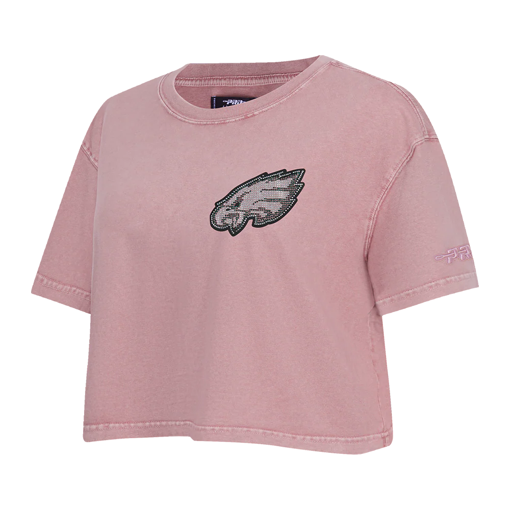 NFL PHILADELPHIA EAGLES WASHED JEWELS WOMEN'S S/S BOXY TEE (WASHED MAUVE) - Image 3