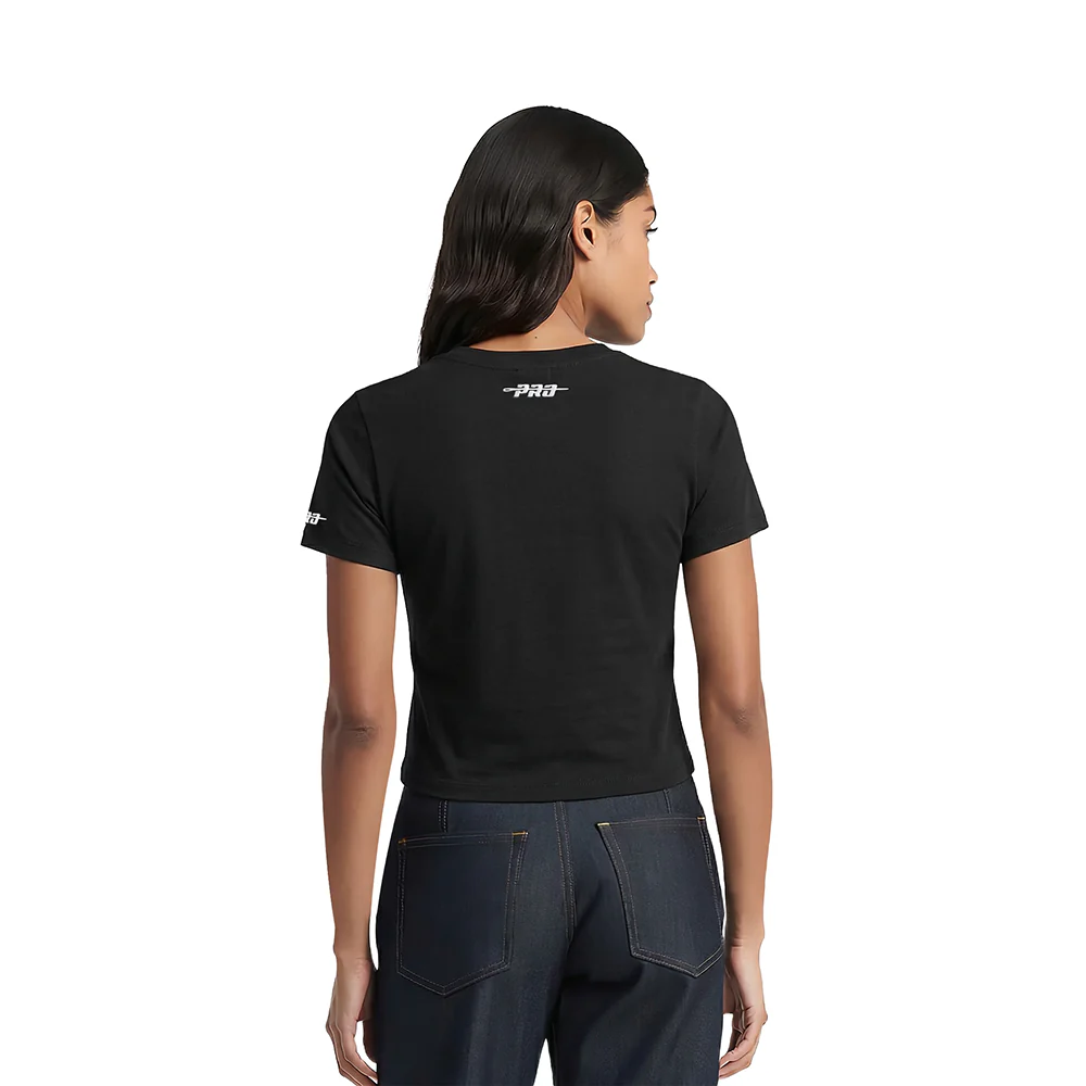 NFL PHILADELPHIA EAGLES STAMPED WOMEN'S S/S SLIM TEE (BLACK) - Image 2