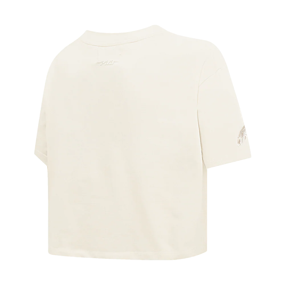 NFL PHILADELPHIA EAGLES NEUTRAL WOMEN'S BOXY TEE (EGGSHELL) - Image 4