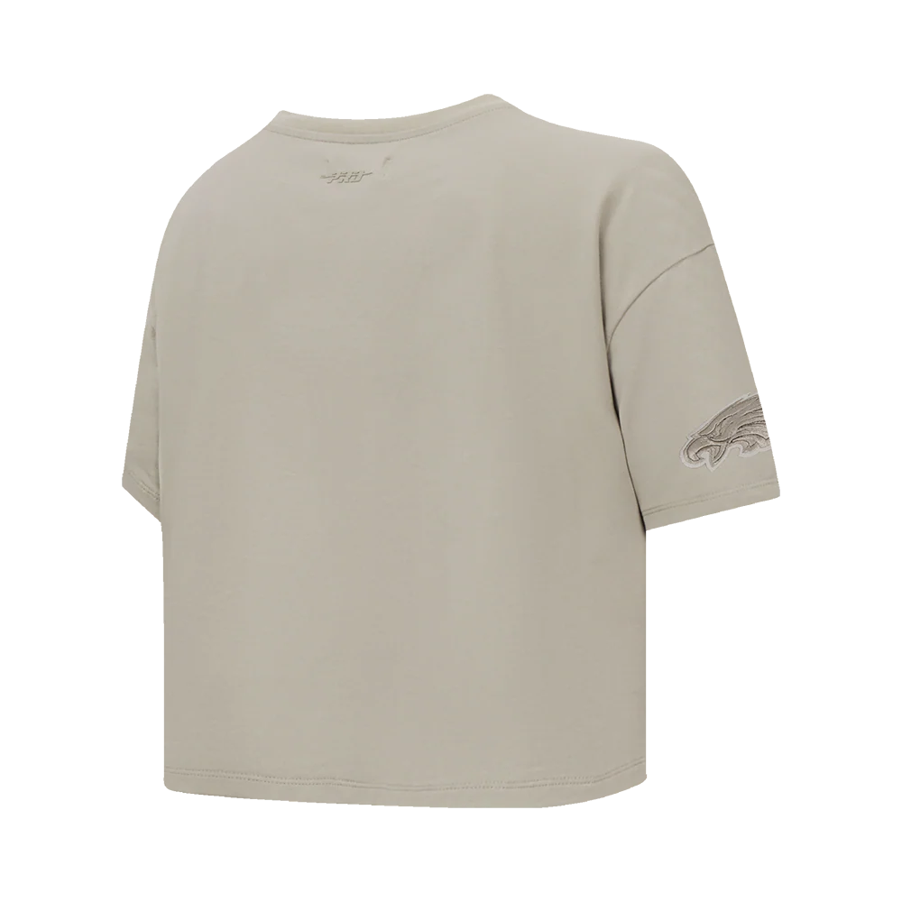 NFL PHILADELPHIA EAGLES NEUTRAL SINGLE JERSEY BOXY TEE (TAUPE) - Image 4
