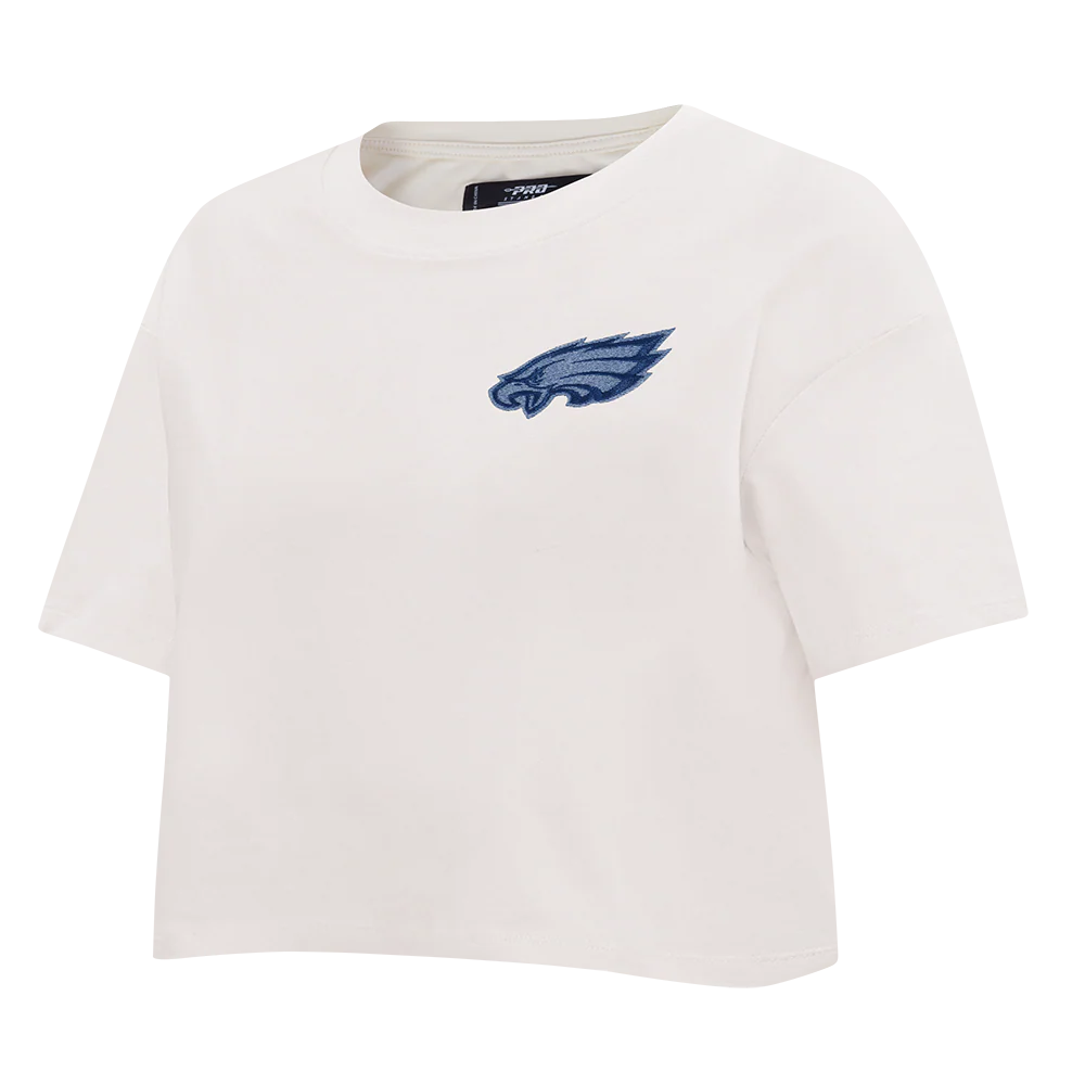 NFL PHILADELPHIA EAGLES VARSITY BLUES WOMEN'S BOXY TEE (LINEN) - Image 2