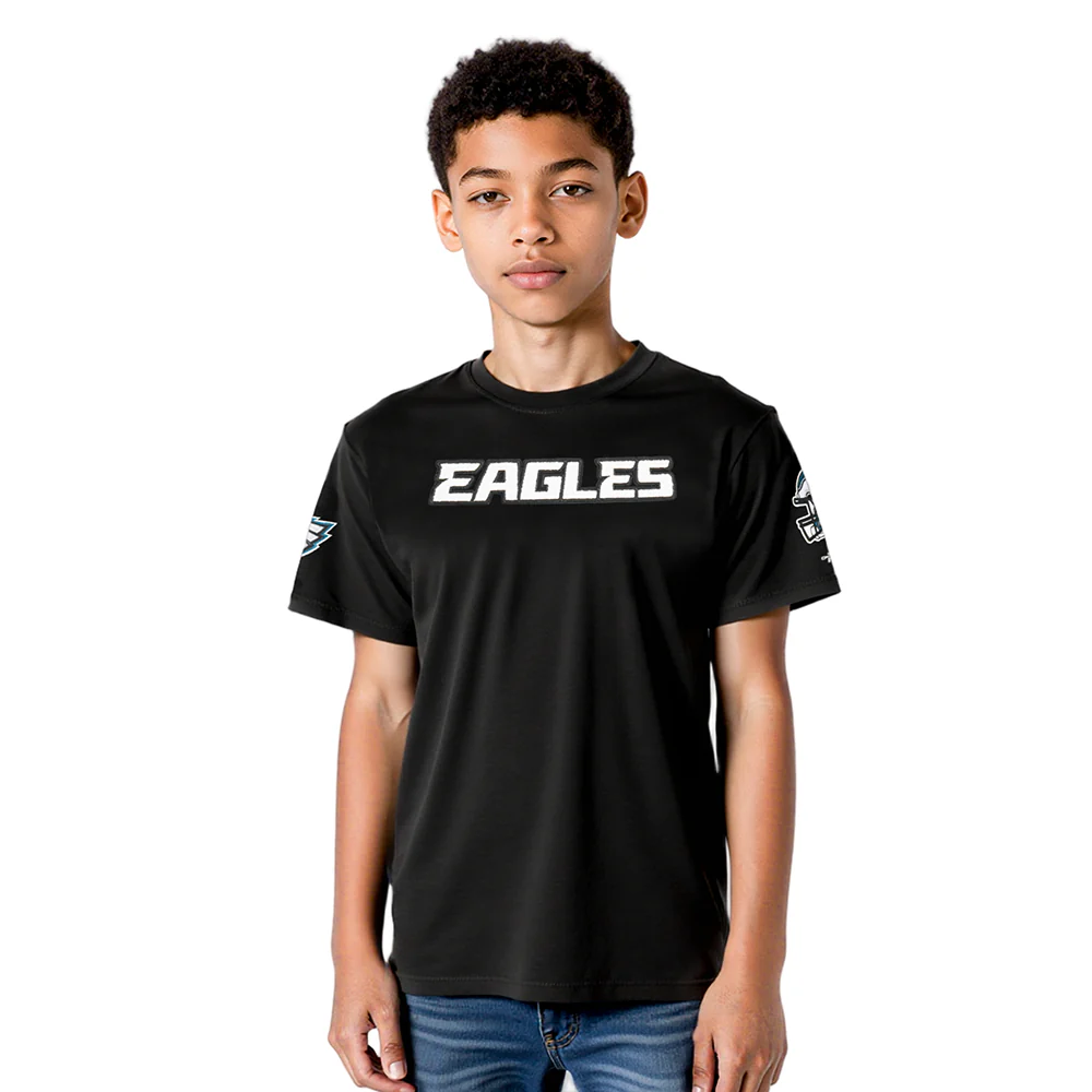 NFL PHILADELPHIA EAGLES CLASSIC SINGLE JERSEY BIG BOYS SINGLE JERSEY TEE (BLACK)