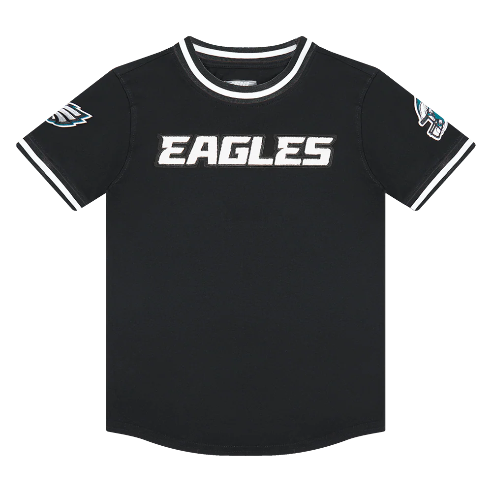 NFL PHILADELPHIA EAGLES CLASSIC BIG BOYS SHORT SLEEVE STRIPED RIB TEE (BLACK) - Image 3