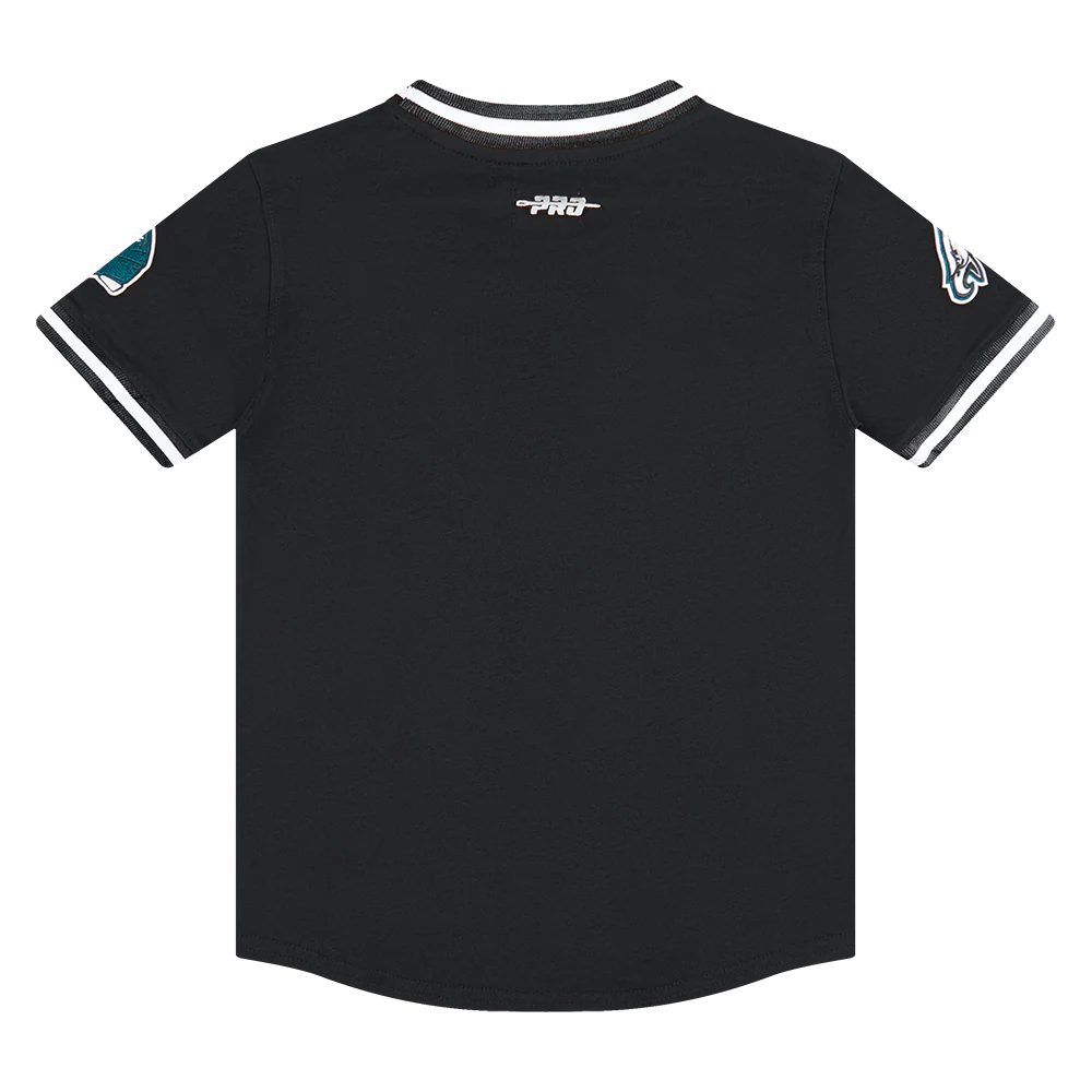 NFL PHILADELPHIA EAGLES CLASSIC BIG BOYS SHORT SLEEVE STRIPED RIB TEE (BLACK) - Image 4
