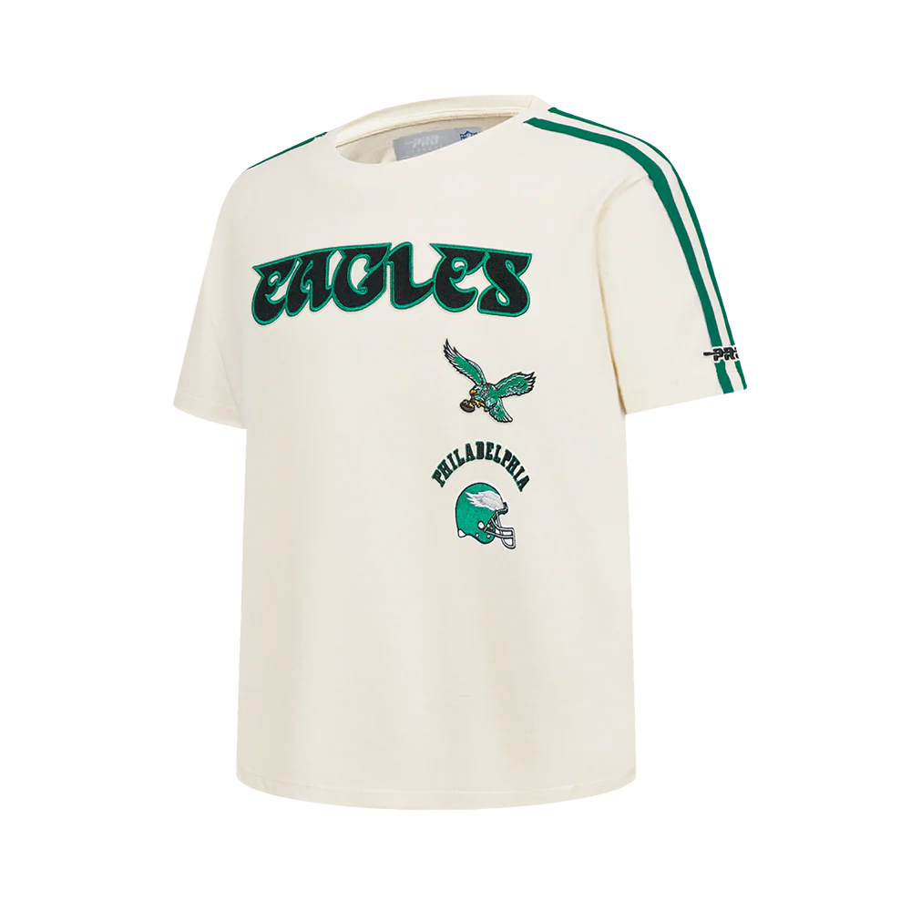 NFL PHILADELPHIA EAGLES RETRO CLASSICS BIG BOY'S SS TAPING TEE (EGGSHELL/ KELLY GREEN) - Image 3