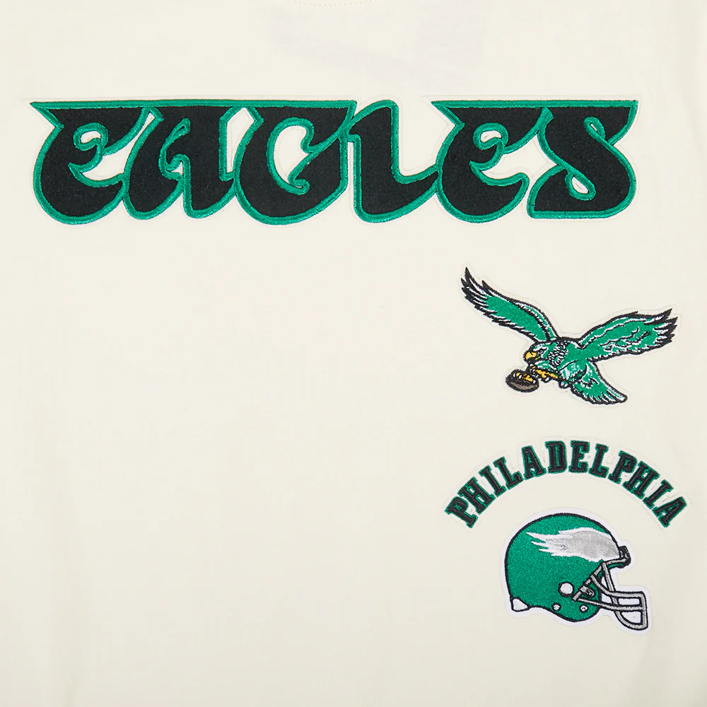 NFL PHILADELPHIA EAGLES RETRO CLASSICS BIG BOY'S SS TAPING TEE (EGGSHELL/ KELLY GREEN) - Image 5