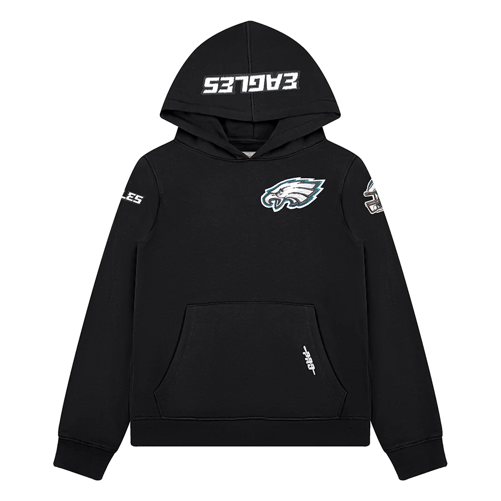 NFL PHILADELPHIA EAGLES CLASSIC BIG BOYS FLEECE PULLOVER HOODIE (BLACK) - Image 11