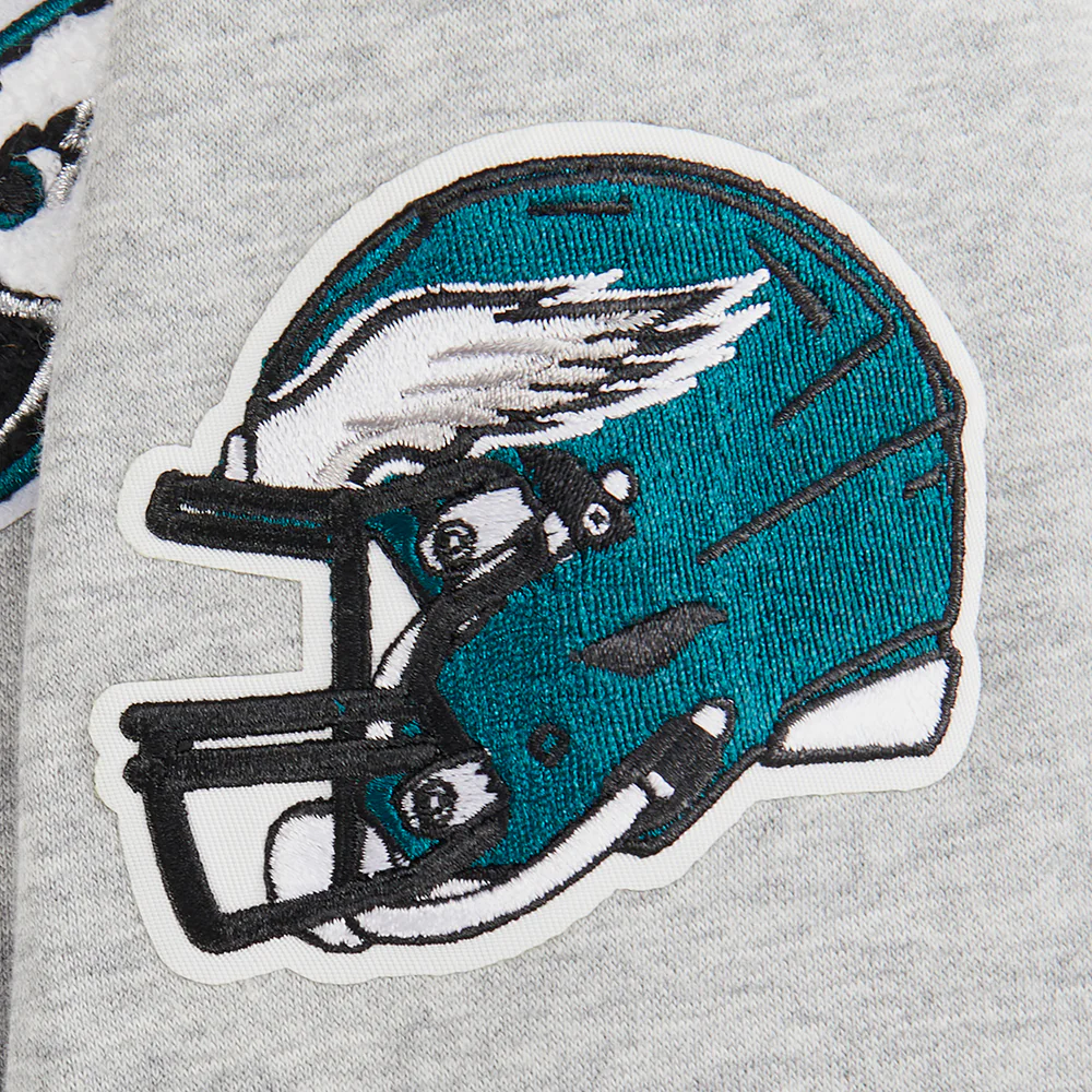 NFL PHILADELPHIA EAGLES CLASSIC BIG BOY'S FLC FZ PO HOODIE (HEATHER GREY) - Image 5