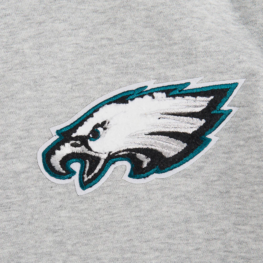 NFL PHILADELPHIA EAGLES CLASSIC BIG BOY'S FLC FZ PO HOODIE (HEATHER GREY) - Image 6