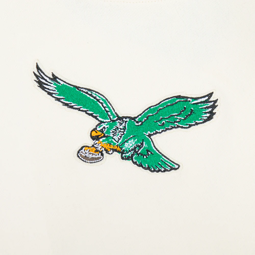 NFL PHILADELPHIA EAGLES RETRO CLASSICS BIG BOY'S RIB FLEECE PO HOODIE (EGGSHELL/ KELLY GREEN) - Image 6