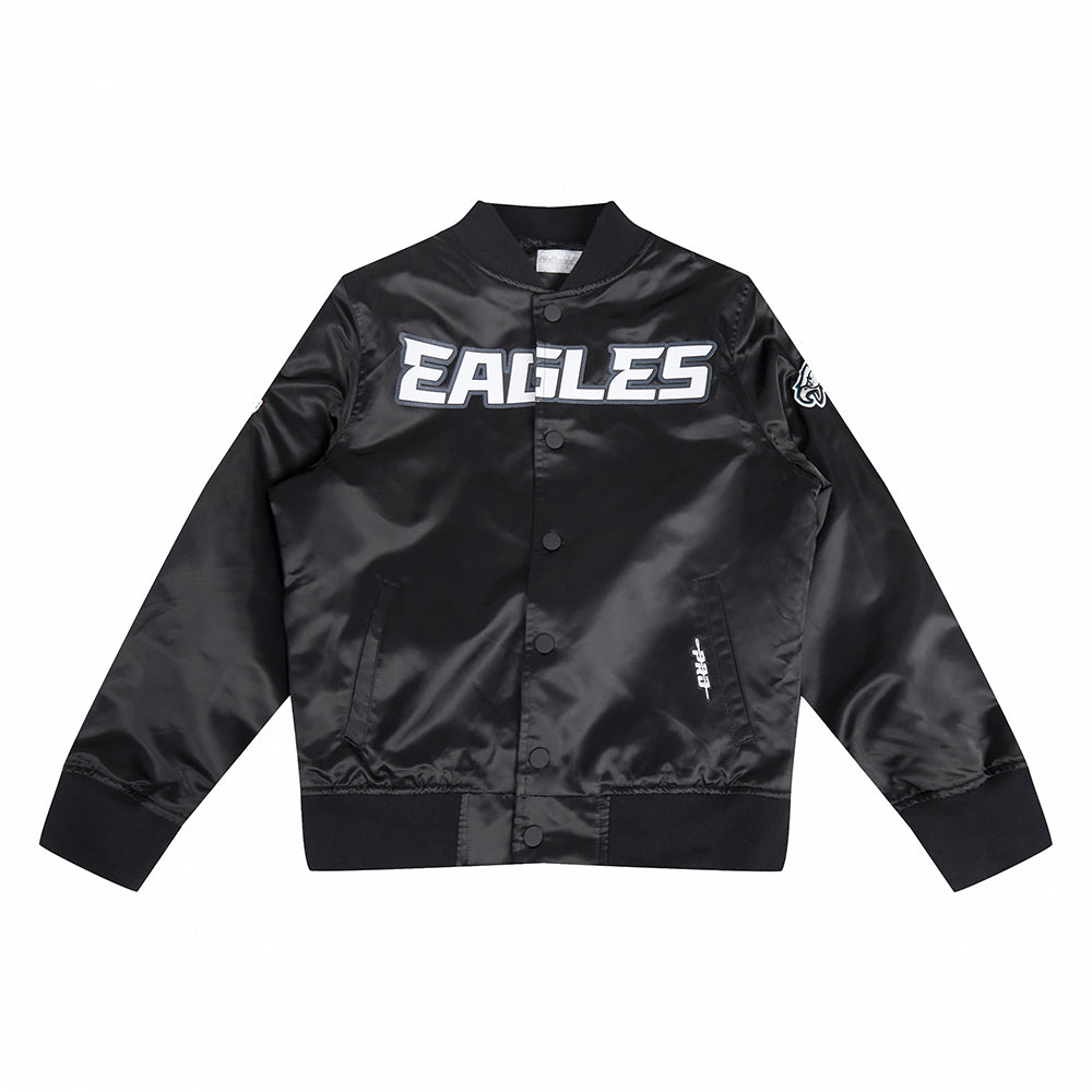 NFL PHILADELPHIA EAGLES CLASSIC BIG BOYS SATIN JACKET (BLACK) - Image 3