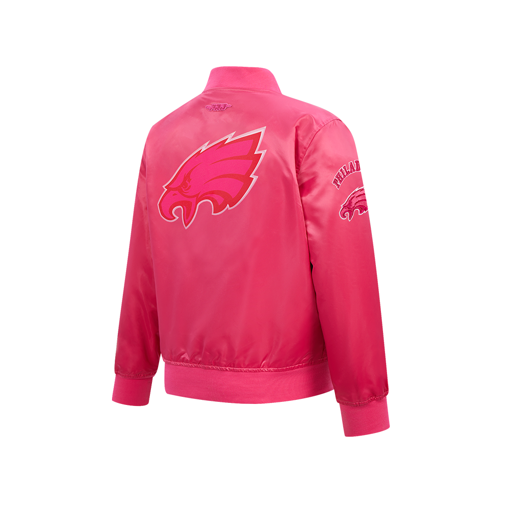 NFL PHILADELPHIA EAGLES TRIPLE PINK BIG GIRLS SATIN JACKET (BEETROOT PURPLE) - Image 6