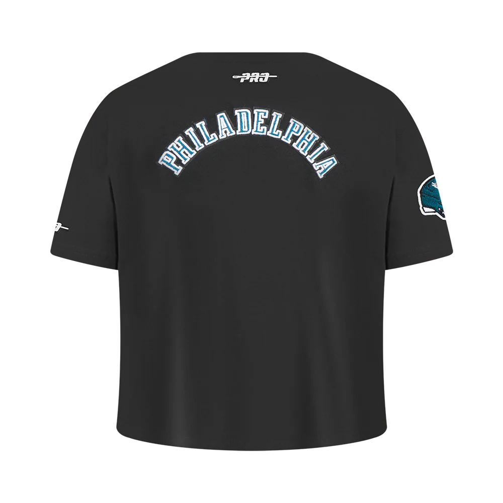 NFL PHILADELPHIA EAGLES CLASSIC BIG GIRLS SHORT SLEEVE BOXY TEE (BLACK) - Image 3
