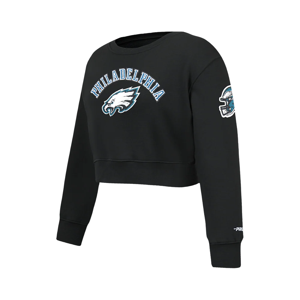 NFL PHILADELPHIA EAGLES CLASSIC BIG GIRL'S FLC CREWNECK (BLACK) - Image 3