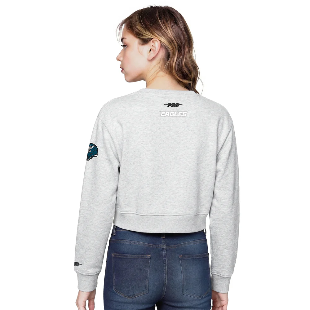 NFL PHILADELPHIA EAGLES CLASSIC BIG GIRL'S FLC CREWNECK (HEATHER GREY) - Image 2