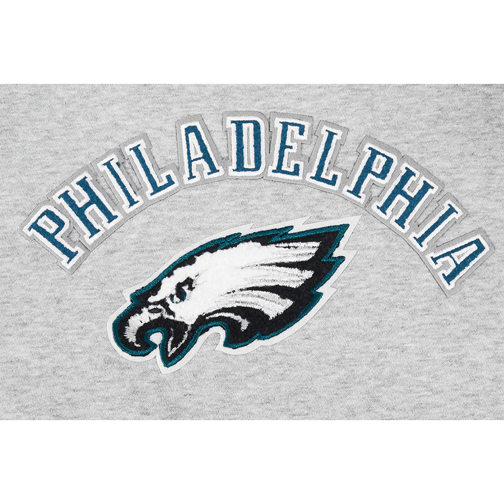 NFL PHILADELPHIA EAGLES CLASSIC BIG GIRL'S FLC CREWNECK (HEATHER GREY) - Image 5