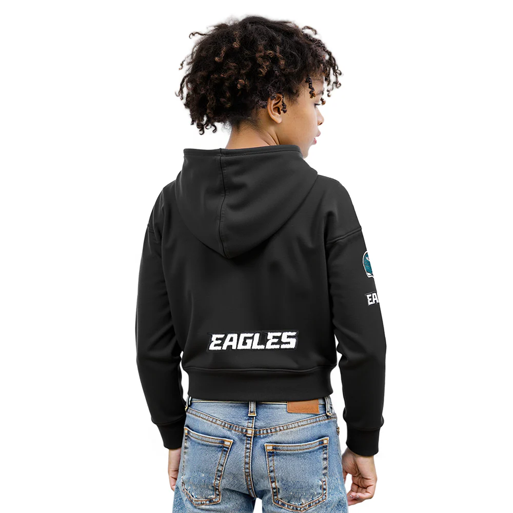 NFL PHILADELPHIA EAGLES CLASSIC BIG GIRLS FLEECE FULL ZIP HOODIE (BLACK) - Image 2