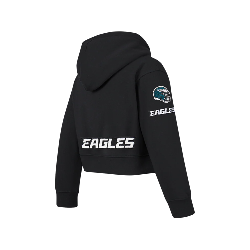 NFL PHILADELPHIA EAGLES CLASSIC BIG GIRLS FLEECE FULL ZIP HOODIE (BLACK) - Image 6