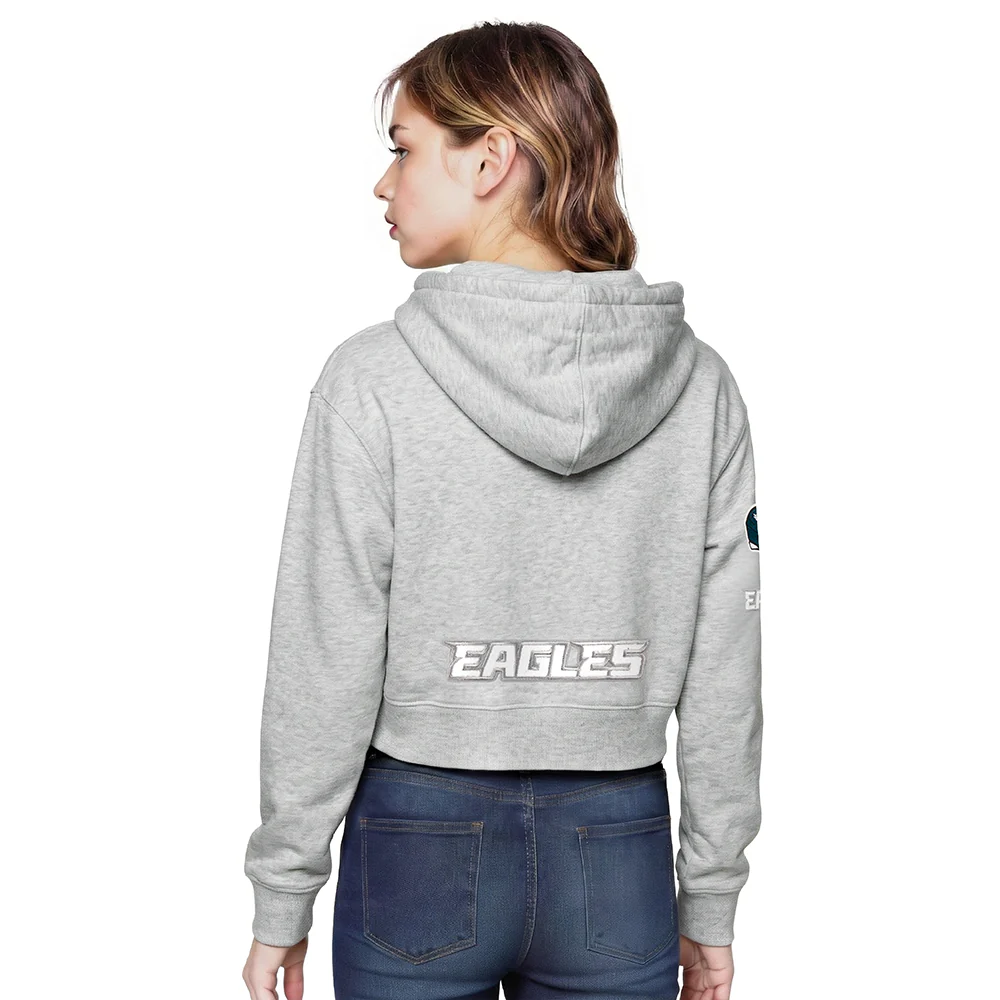 NFL PHILADELPHIA EAGLES CLASSIC BIG GIRL'S FLC FZ HOODIE (HEATHER GREY) - Image 2