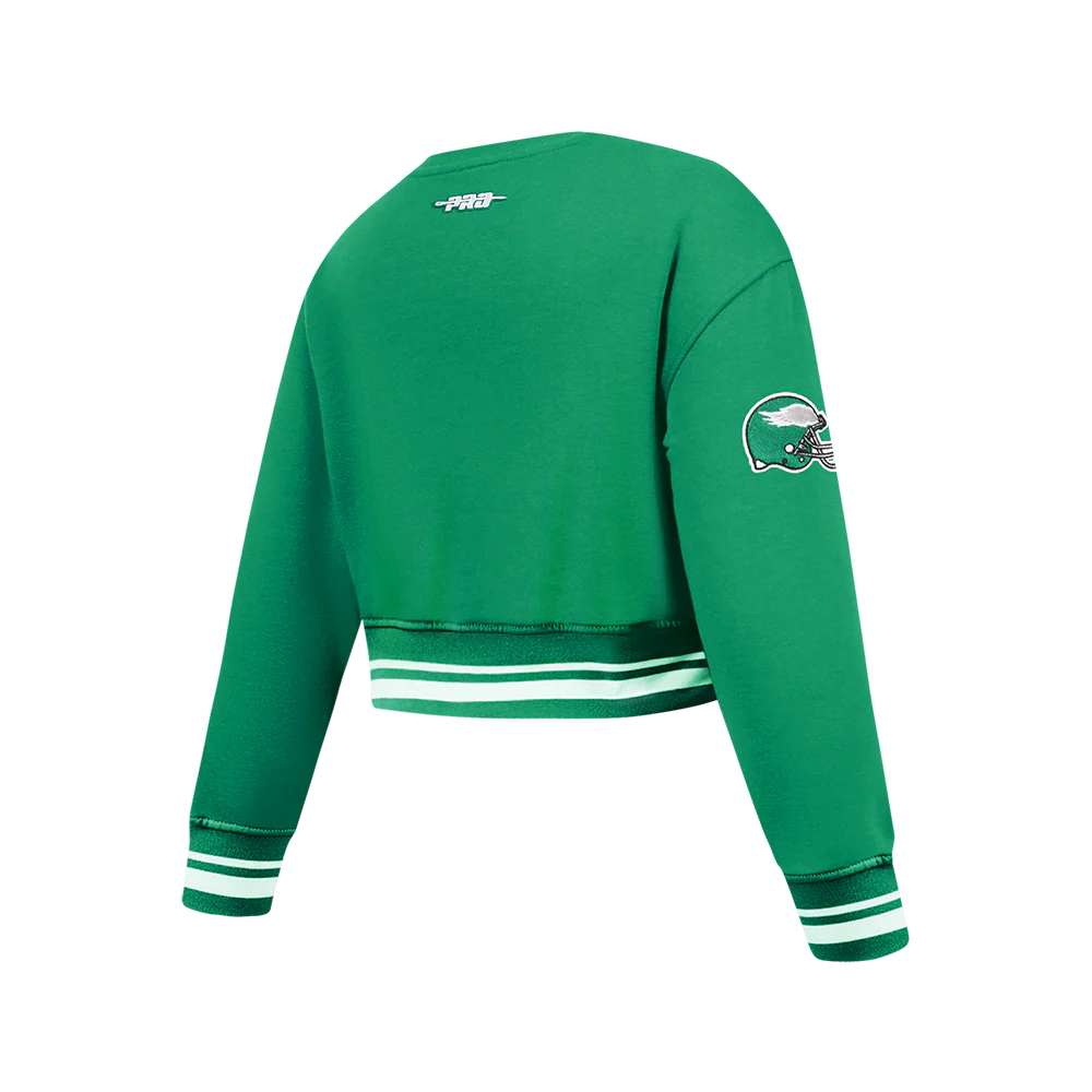 NFL PHILADELPHIA EAGLES RETRO CLASSIC BIG GIRLS  RIB FLEECE CREWNECK (KELLY GREEN) - Image 4