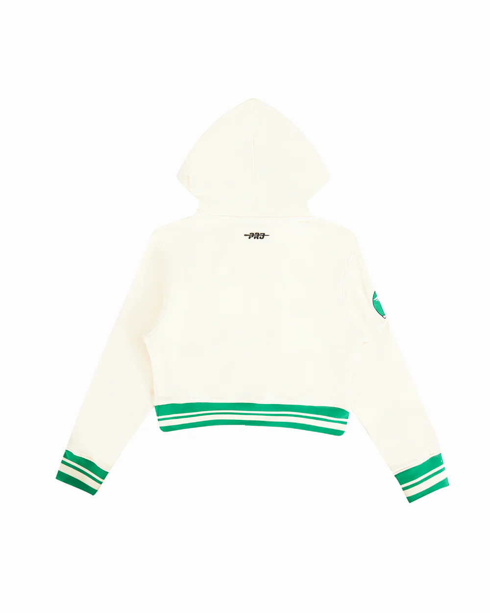 NFL PHILADELPHIA EAGLES RETRO CLASSIC BIG GIRL'S RIB FLC PO HOODIE (EGGSHELL/ KELLY GREEN) - Image 4