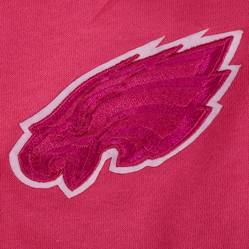NFL PHILADELPHIA EAGLES CLASSIC TRIPLE PINK BIG GIRL'S FLEECE CREWNECK (BEETROOT PURPLE) - Image 4