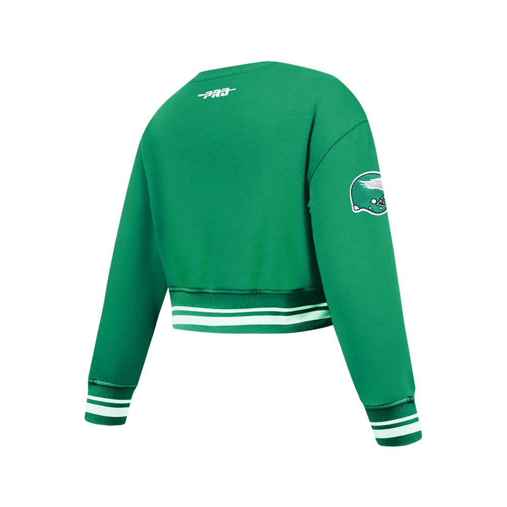 NFL PHILADELPHIA EAGLES RETRO CLASSICS BIG GIRL'S RIB FLEECE CREWNECK (KELLY GREEN) - Image 4
